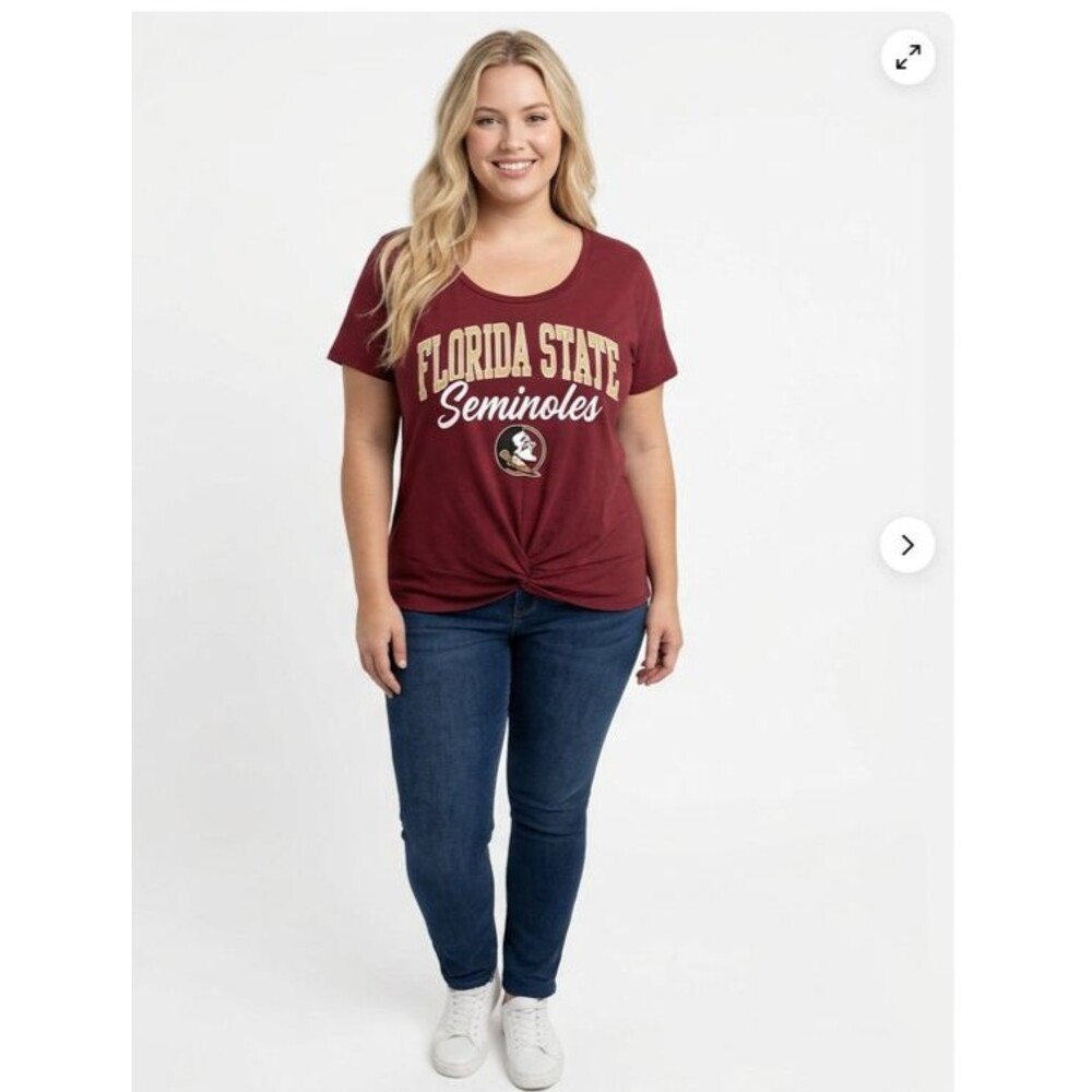 Florida State Seminoles Women’s T-Shirt Sleep Shirt L Garnet Gathered Waist NCAA